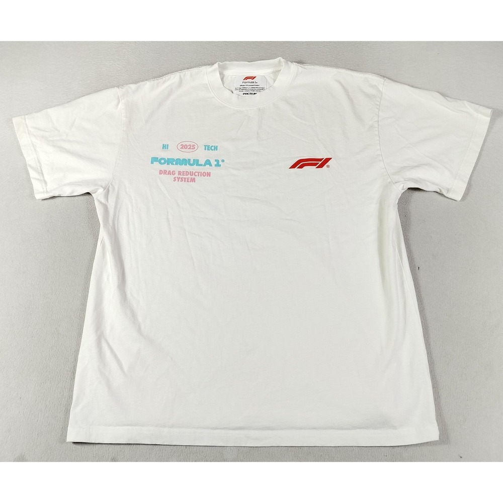 PacSun Formula 1 Shirt Mens XL White 2025 Drag Reduction Graphic Tee F1 Racing